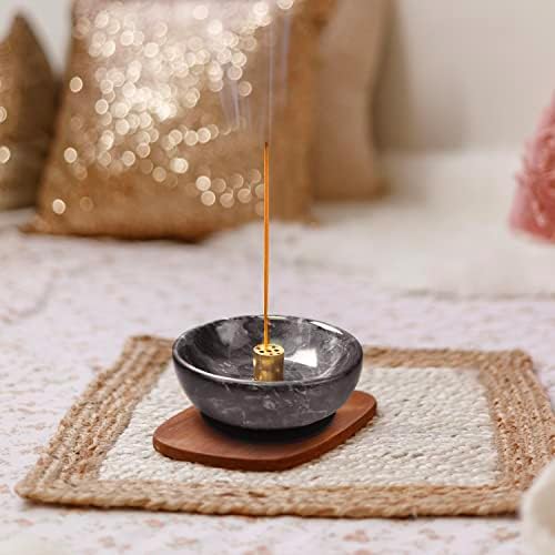 Vrupin Natural Marble Incense Burner with Nine-Hole Stick