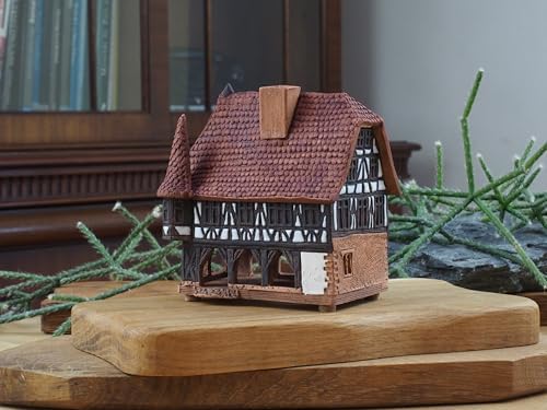 Midene Ceramic Art Cone Incense Holder Handmade Collectible Miniature Town Hall Michelstadt Germany