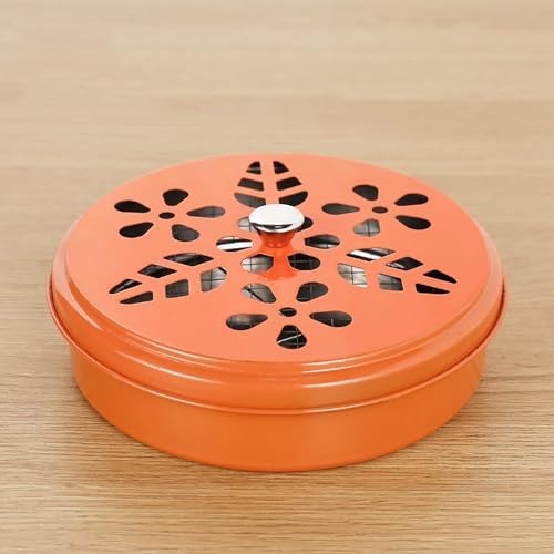 2 Pieces Portable Mosquito Coil Holder with Lid Windproof Sandalwood Incense Burner for Home Office Camping Outdoor