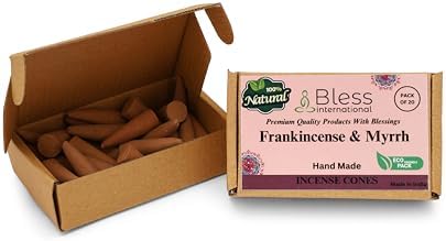 Bless International Frankincense Myrrh Natural Incense Cones 20 Count