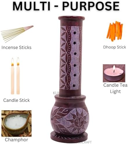 KC KULLICRAFT Marble Soapstone Incense Holder