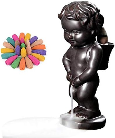 GOLDEAL Peeing Boy Backflow Incense Burner with 20 Cones