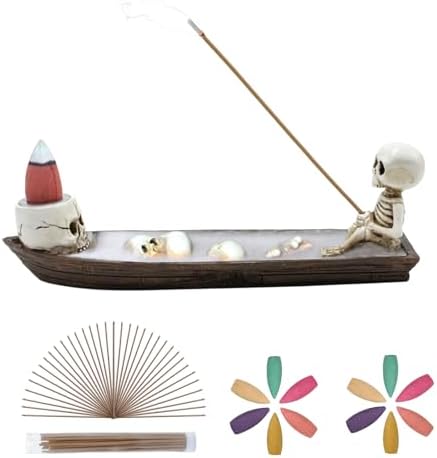 Gothic Skeleton Ship Incense Burner Holder
