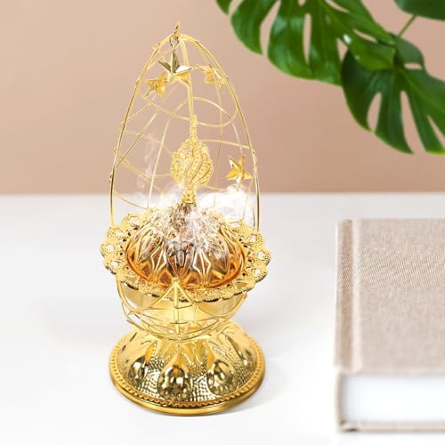 IMIKEYA Vintage Metal Incense Burner Aroma Lamp