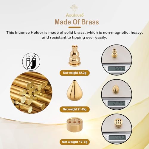 5 in 1 Brass Incense Burner Set - Multi-Functional Incense Holder