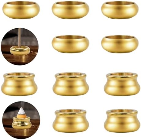 MrMrKura 12 Pcs Brass Incense Holder Set