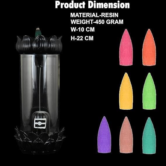 Zuny Home Decor Shivlinga Incense Holder with 20 Backflow Cones