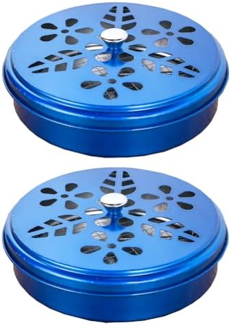 2 Pieces Portable Mosquito Coil Holder with Lid Windproof Burner