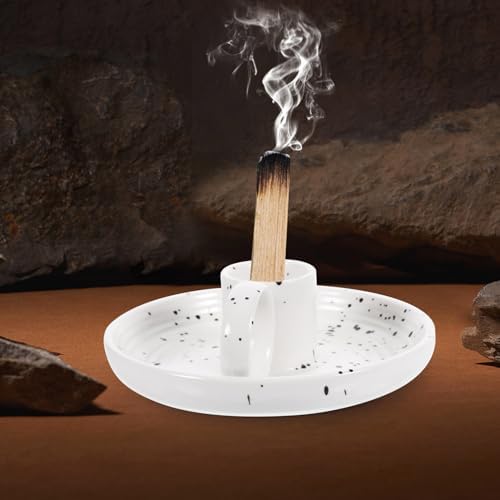 HOMSFOU Ceramic Candle Holder Incense Stick Holder Desktop Decor Modern Style