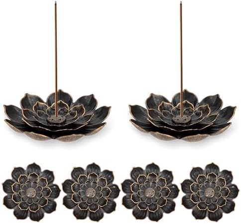 6-Piece Lotus Incense Stick Holder Burner for Home Yoga Sauna SPA