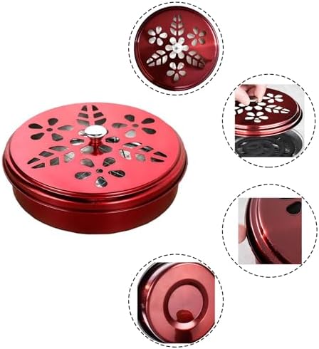 2 Pieces Portable Mosquito Coil Holder with Lid Windproof Burner