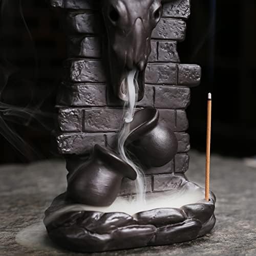 Cone Incense Holder Waterfall - Cool Smoke Backflowing Incense Burner Ceramic Fountain for Sticks and Cones