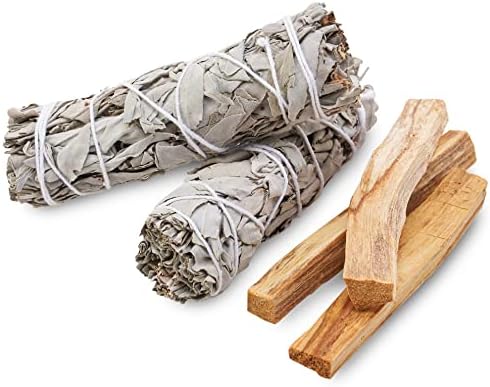 Smudge Kit Refill - White Sage Palo Santo for Cleansing Healing Meditation and Incense