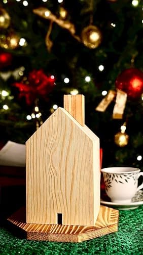 Premium Wooden House-Shaped Incense Holder for Meditation and Home Decor