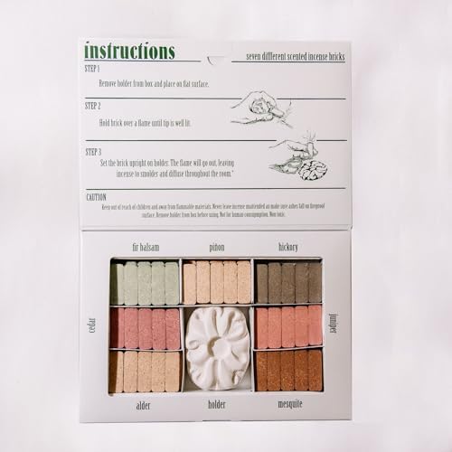 7 Natural Wood Incense Sample Set with Burner - Made in the USA