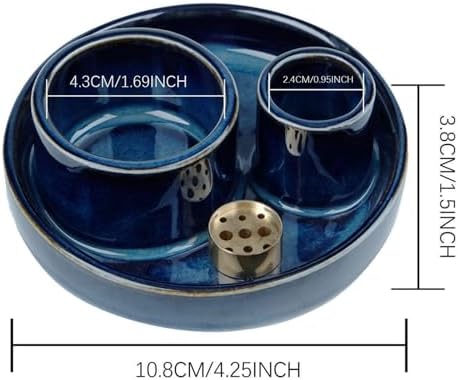 Gramstormax 4 In 1 Incense Holder with 9 Holes Blue Reactive