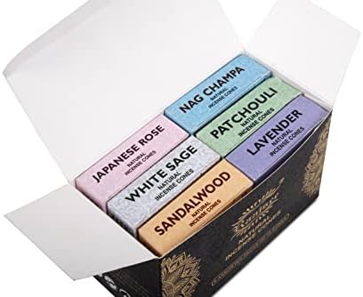 Raajsee Natural Incense Cones Variety Pack 6x15