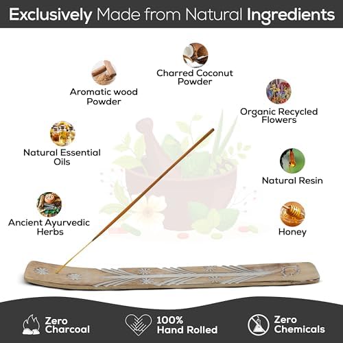 Satya Nag Champa Palo Santo Incense Sticks 15gmx12 Pack with Raajsee Incense Holder