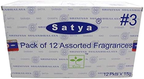Set of 12 Nag Champa Incense Sticks by Satya