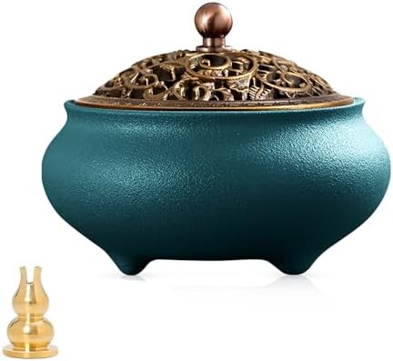 Coil Incense Burner with Fireproof Pad and Alloy Lid