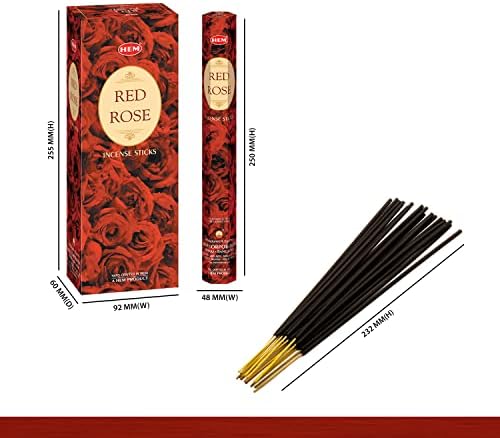 HEM Red Rose Incense Sticks 120 Count 6 Boxes