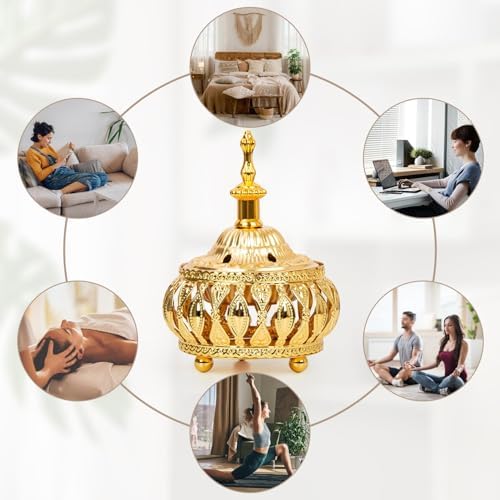 Golden Incense Holder for Aromatherapy Yoga Meditation