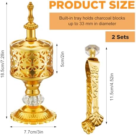 Zonon 2 Set Incense Burner Holder Gold