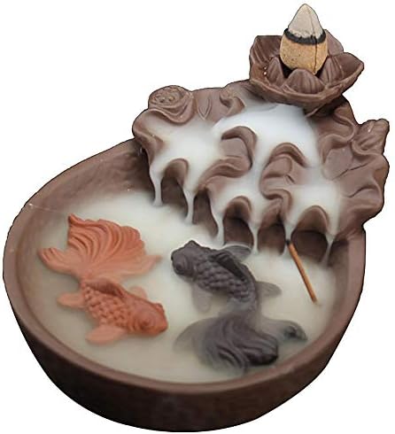 Comeon Two Fishes Incense Holder Ceramic Burner