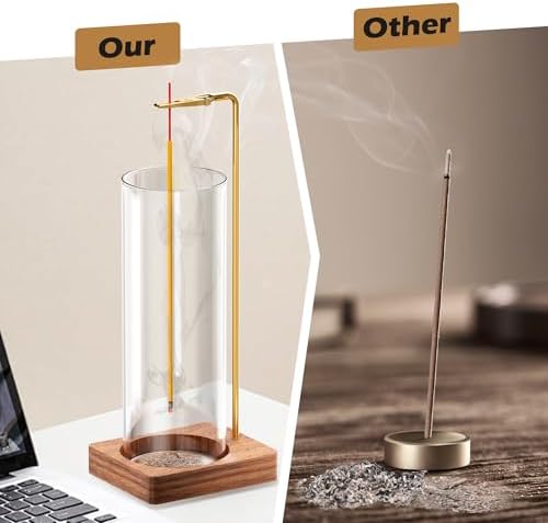 Incense Stick Holder with Glass Ash Catcher 2 Pack