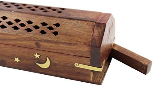 Sheesham Wood Incense Burner Set of 2 Coffin Style