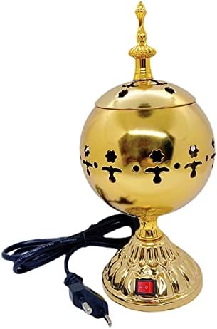Electric Incense Burner with Gold Finish for Home and Yoga