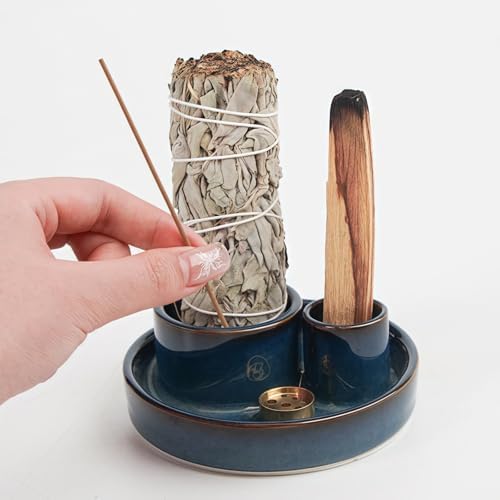 Gramstormax 4 In 1 Incense Holder with 9 Holes Blue Reactive