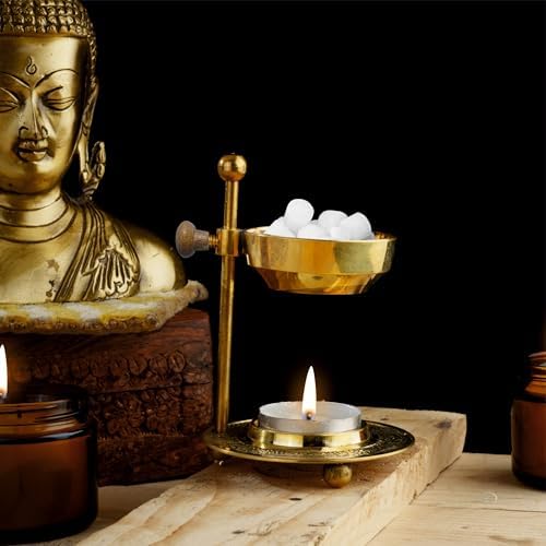 Ajuny Brass Golden Incense Burner Holder