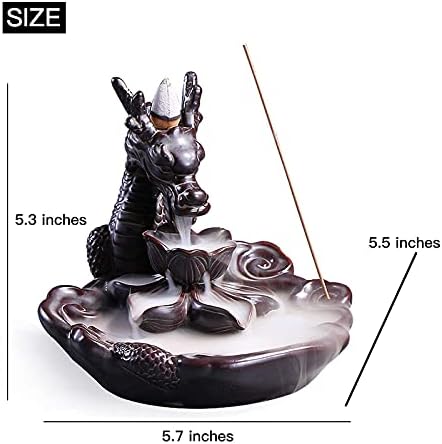 Dragon Incense Burner with Waterfall Effect and Decorative Design