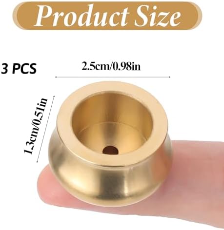 3 Pcs Mini Brass Incense Holder Gold Plate Decor
