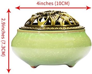 Miupoo Brass Incense Holder Ceramic Censer with Stand