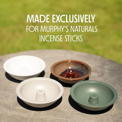 Murphys Naturals Stoneware Incense Stick Holder Forest Green 45 Inch