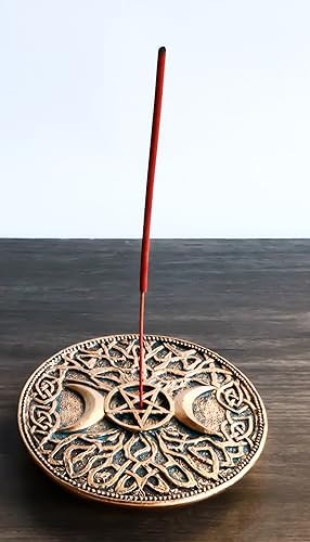 Ebros Gift Triple Moon Pentagram Incense Burner