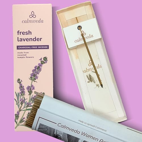 Calmveda Fresh Lavender Incense 80 Sticks Charcoal Free
