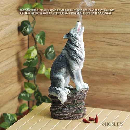 Hosley Resin Wolf Incense Burner 12 Inch