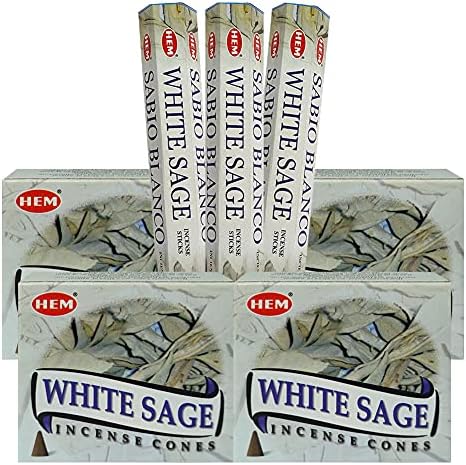White Sage Incense Sticks and Cone Holder Variety Pack
