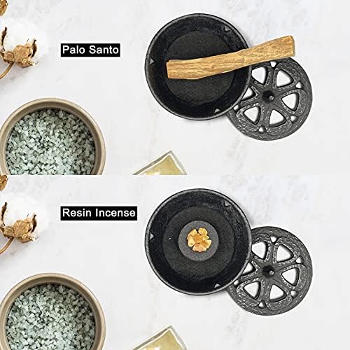 Cast Iron Incense Burner with Lid and Holder