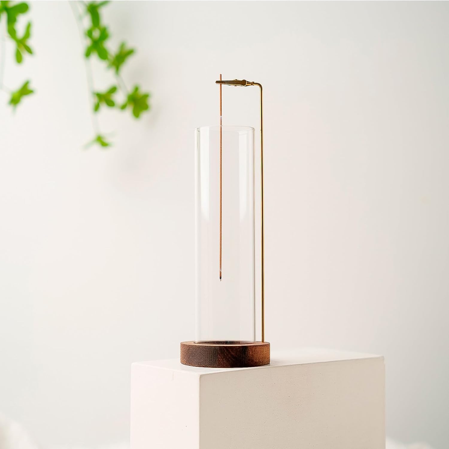 GARMOLY Incense Holder for Sticks - Anti-Ash Burner with Glass Catcher and 30 Sticks