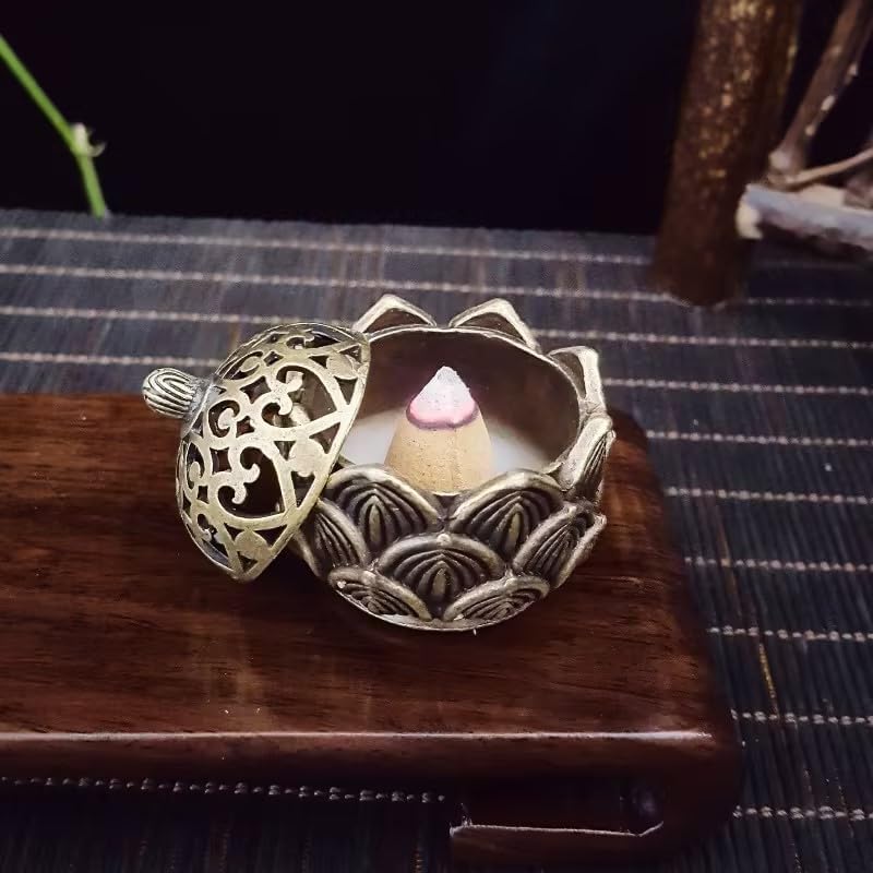 Gold Lotus Incense Burner for Home Fragrance