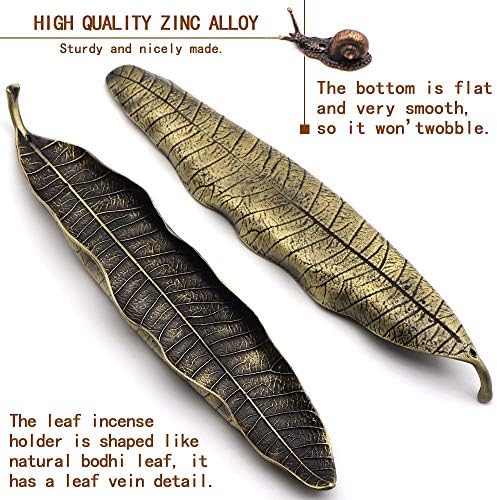 Leaf and Snail Incense Holder Set - Durable Zinc Alloy