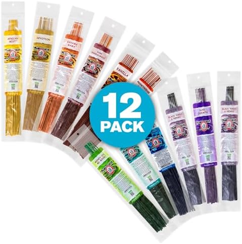 Blunteffects Hand-Dipped Incense Sticks - 144-Pack Variety Set with 12 Scents