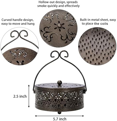 MyLifeUNIT Mosquito Coil Holder 2 Pack Brown
