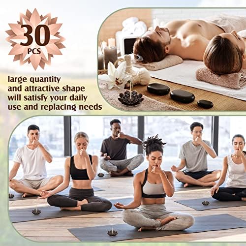 Sumind 30 Piece Brass Lotus Incense Holder Set