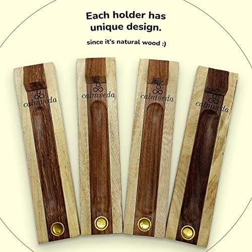 Rosewood Incense Holder for Sticks - 11 Inch Dual Burners with Cone Holder