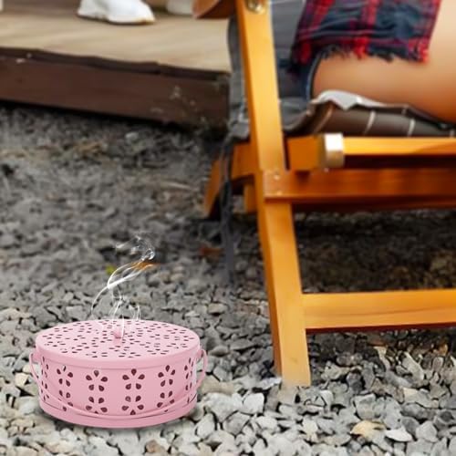 Spiral Coil Incense Burner Holder with Handle Pink